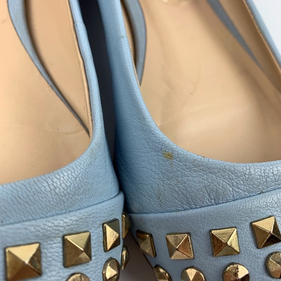 BCBG Generation Blue Leather Studded Flats Sz 6.5 - Picture 4 of 8